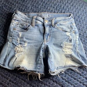 distressed Jean shorts
